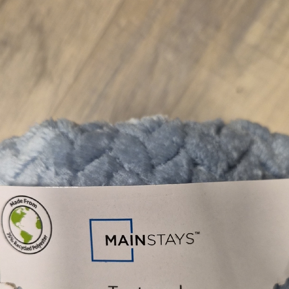 Light Blue Textured Throw Blanket - Picture 2 of 13
